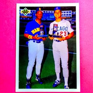 1992 Upper Deck Card #79F Ken Griffey & Ryne Sandberg In Excellent Condition.